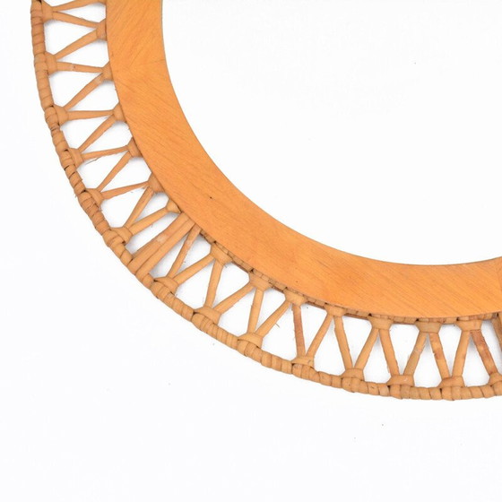 Image 1 of Vintage Wandspiegel aus Weidengeflecht, Dänemark 1970er