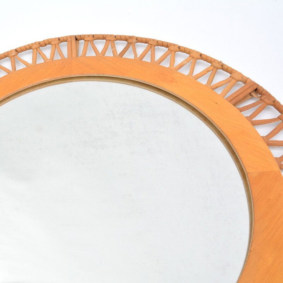 Image 1 of Vintage Wandspiegel aus Weidengeflecht, Dänemark 1970er
