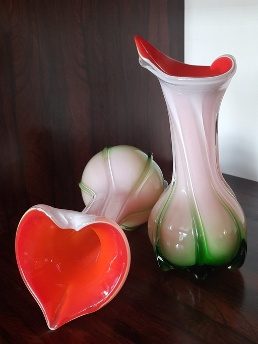 2x Vase Murano Calla Lily