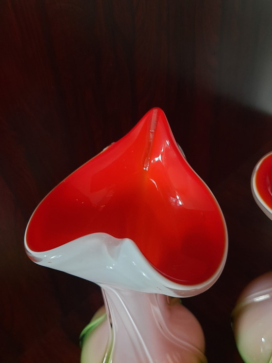 Image 1 of 2x Vase Murano Calla Lily