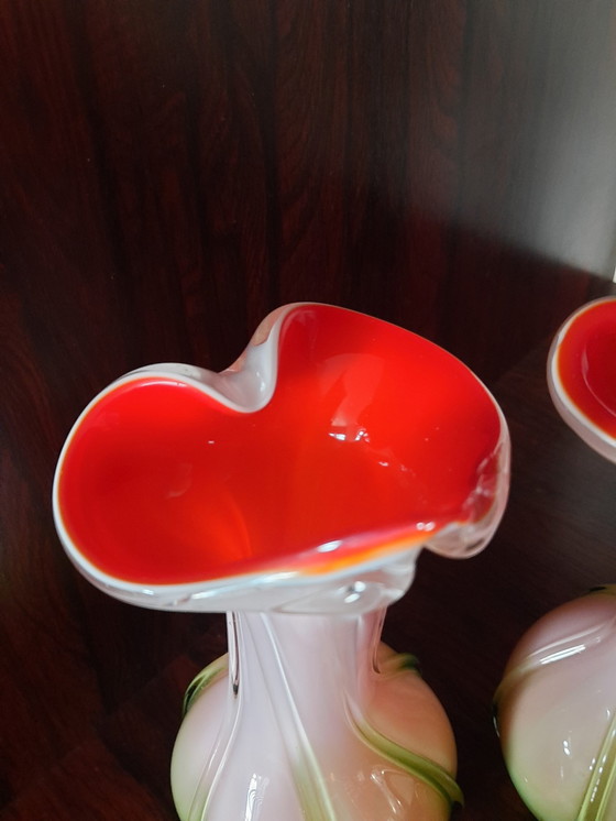 Image 1 of 2x Vase Murano Calla Lily