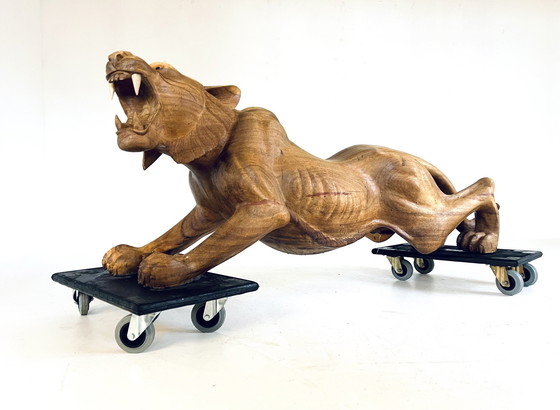 Image 1 of Xl Handgefertigter Holztiger