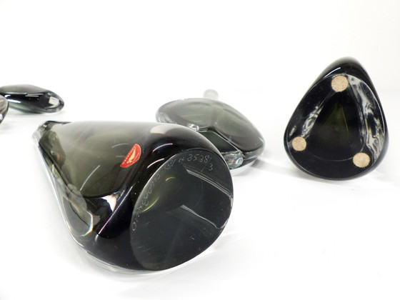 Image 1 of Sammlung Von 5 Skandinavischen Glasvasen Sommerso Nils Landberg Für Orrefors