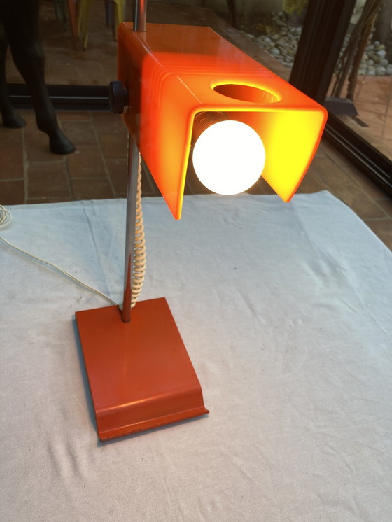Image 1 of Schreibtischlampe, Orange Space Age Verstellbare Höhe