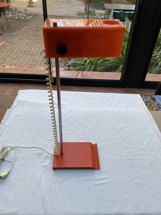 Image 1 of Schreibtischlampe, Orange Space Age Verstellbare Höhe