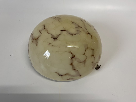 Image 1 of Vintage Deckenleuchte Marmoriertes Glas Halbkugel Mid Century