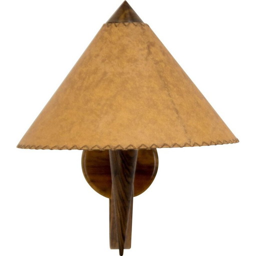 Wandleuchte aus Nussbaumholz von Uluv, 1960er Jahre
