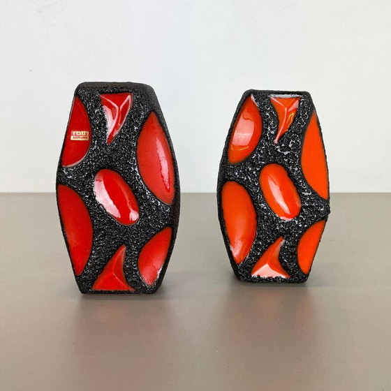 Image 1 of Paar Vintage-Vasen aus Keramik von Roth Ceramics, Deutschland 1970er Jahre