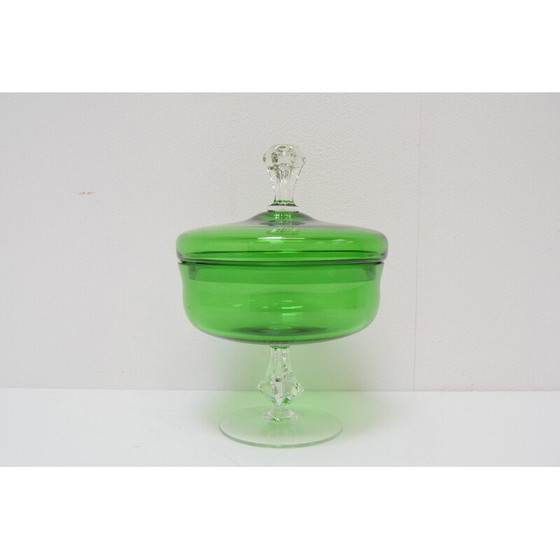 Image 1 of Bonbonschale aus Kunstglas von Glasswork Novy Bor, Tschechoslowakei 1960er Jahre