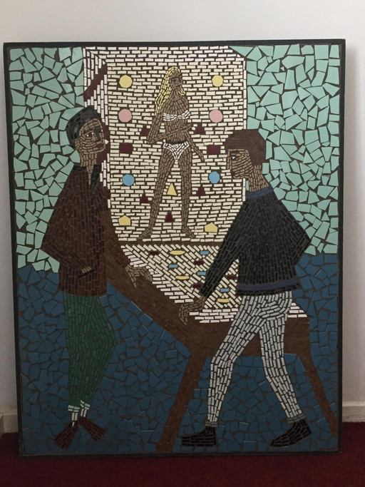 2 Mosaikarbeiten Die Haager Schule – Merk onbekend, beeldhouwkunst, Ceramic, Anders (photo 2 of 5)