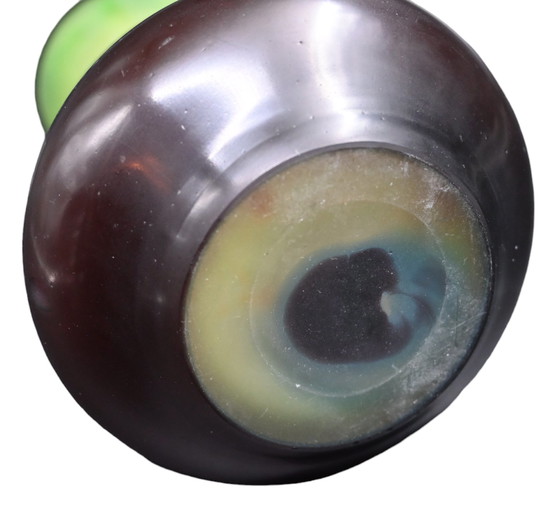 Image 1 of Gallé Art Deco Vase aus Glaspaste, Dekor mit einer Heuschrecke