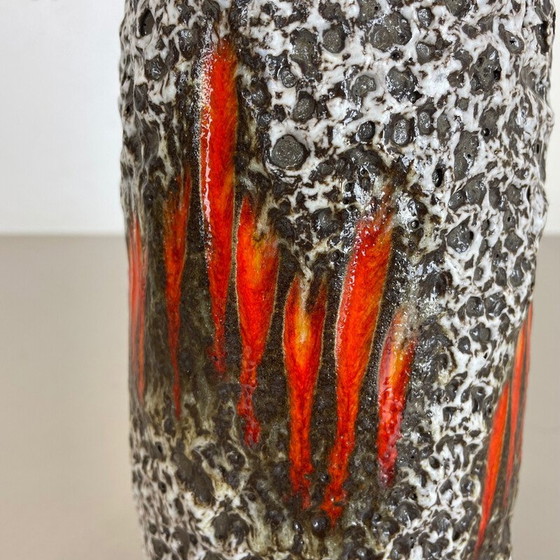 Image 1 of Vintage Lora Zig Zag Keramik Fett Lava Vase von Scheurich, Deutschland 1970er