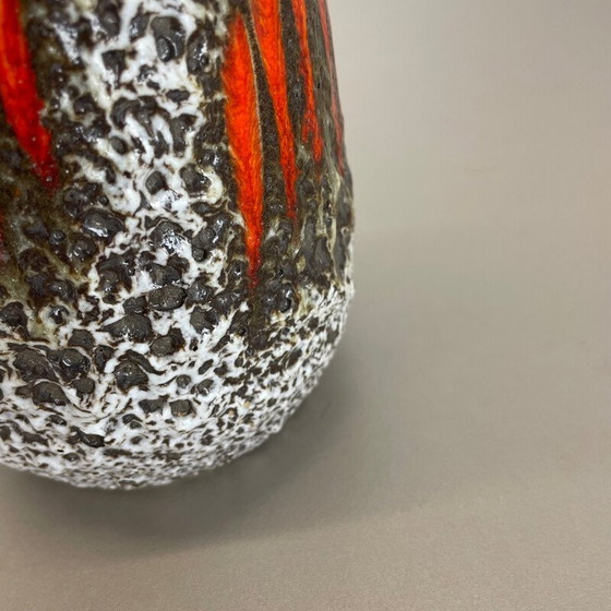 Image 1 of Vintage Lora Zig Zag Keramik Fett Lava Vase von Scheurich, Deutschland 1970er