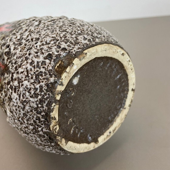 Image 1 of Vintage Lora Zig Zag Keramik Fett Lava Vase von Scheurich, Deutschland 1970er