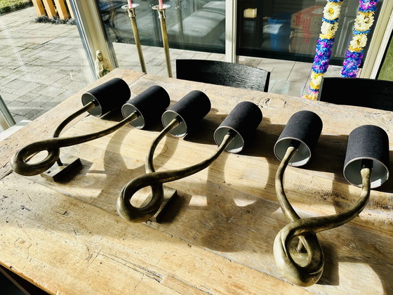 Image 1 of Porta Romana Wandleuchten aus Messing 3 Stück