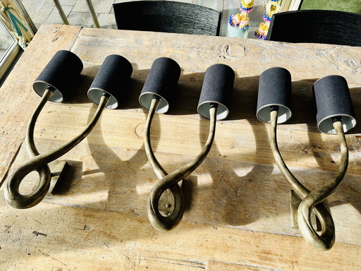 Porta Romana Wandleuchten aus Messing 3 Stück