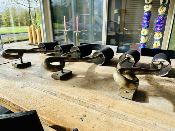 Image 1 of Porta Romana Wandleuchten aus Messing 3 Stück