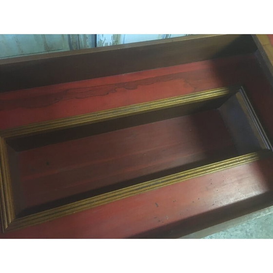 Image 1 of Vintage-Couchtisch aus Eichenholz mit Flaschenablage