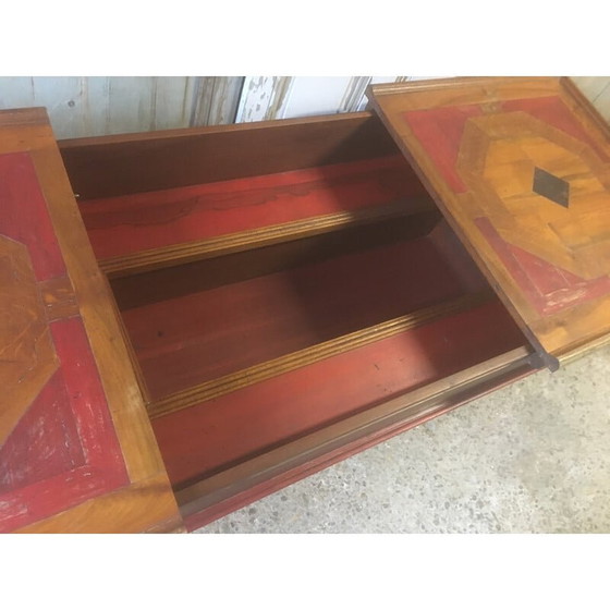 Image 1 of Vintage-Couchtisch aus Eichenholz mit Flaschenablage