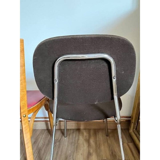 Image 1 of Satz von 4 nicht zusammenpassenden Vintage-Stühlen aus Holz und Metall