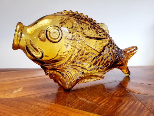 Vintage Murano Empoli Glaskaraffe Fisch