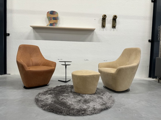 Image 1 of Leolux Cantate Drehsessel mit Fußhocker Danza Moreno