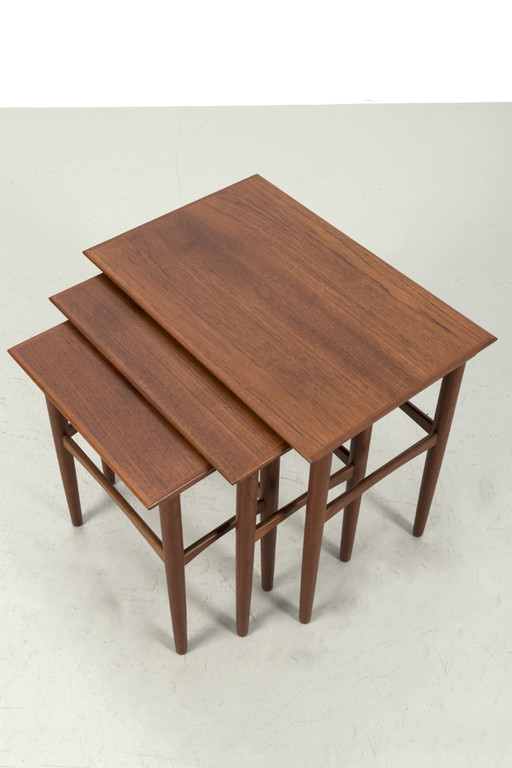 Vintage Spiegelset aus Teakholz