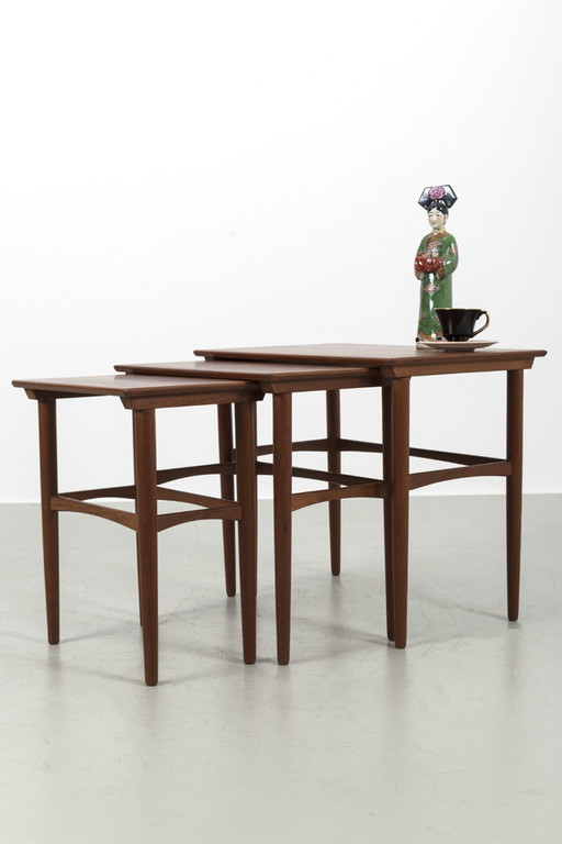 Vintage Spiegelset aus Teakholz