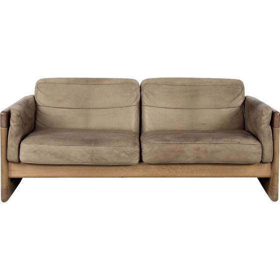 Image 1 of Skandinavisches Sofa aus Leder und Eichenholz, 1970er Jahre