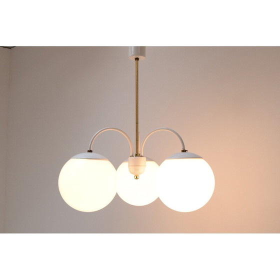 Image 1 of Mid Century Kronleuchter aus Metall und Messing, Tschechoslowakei 1960er Jahre