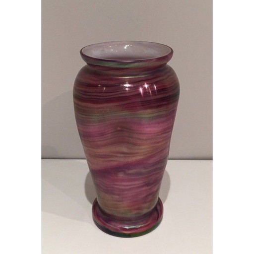 Vintage-Vase aus mehrfarbigem Glas, 1970