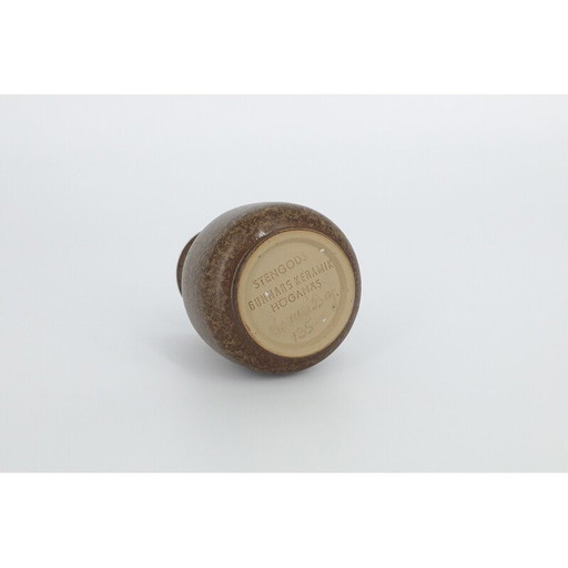 Satz von 4 Vasen aus braunem Steinzeug von Gunnar Borg für Gunnars Keramik Höganäs, Schweden 1960