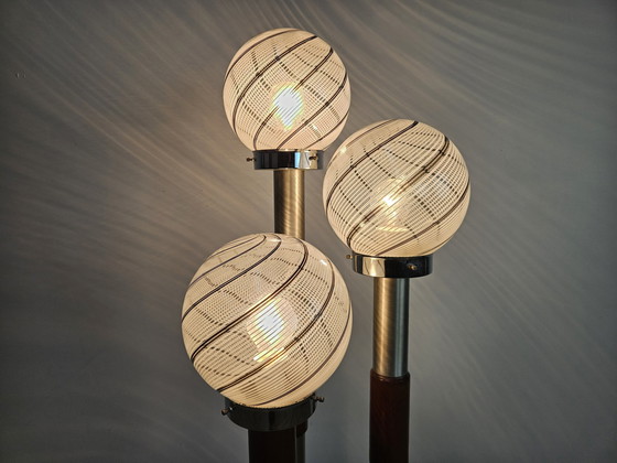 Image 1 of Muranoglas Wirbel Stehleuchte mit drei Lichtpunkten Mid Century 70S