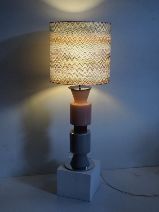 Aromas Glas Tischlampe mit Schatten Missoni Stoff