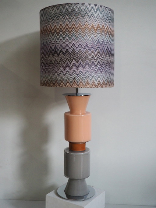 Aromas Glas Tischlampe mit Schatten Missoni Stoff