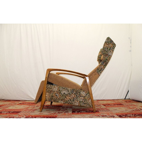 Image 1 of Vintage-Sessel aus Stoff und mit Teakholz-Armen, Deutschland 1970