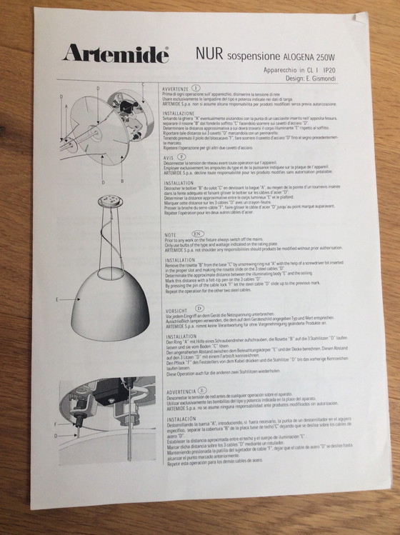 Image 1 of Artemide Nur Pendelleuchte