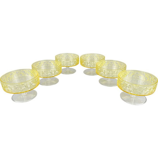 Satz von 6 Plastik-Eisbechern, Deutschland 1960