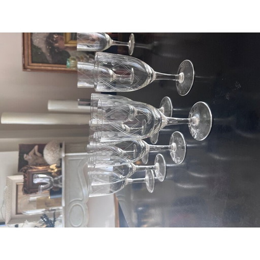 Satz ziselierter Gläser im Vintage-Stil, 1950