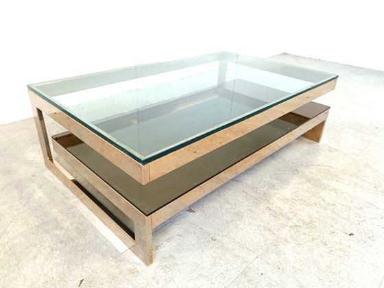 Image 1 of Zweistöckiger belgochromer Couchtisch im Vintage-Stil