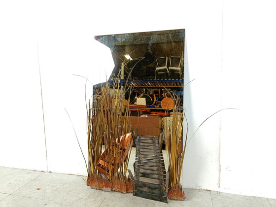 Image 1 of Geformter Kupferspiegel von Daniel D'haeseleer, 1970er Jahre