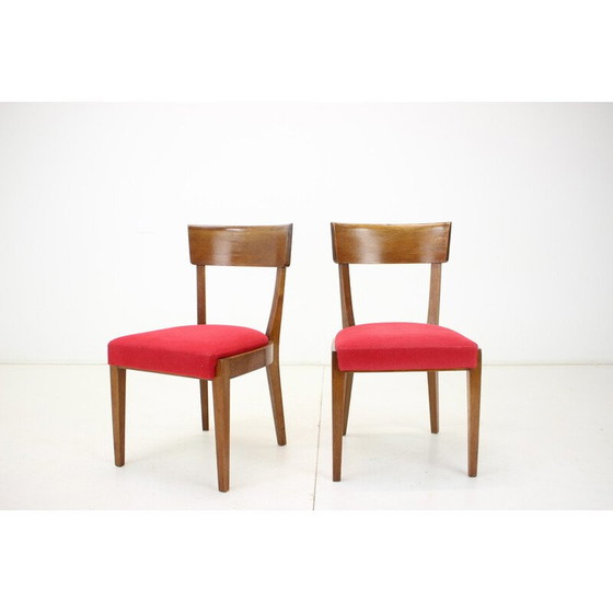 Image 1 of Ein Paar H-40 Stühle aus Holz und Stoff von Jindrich Halabala für Up Závody, Tschechoslowakei