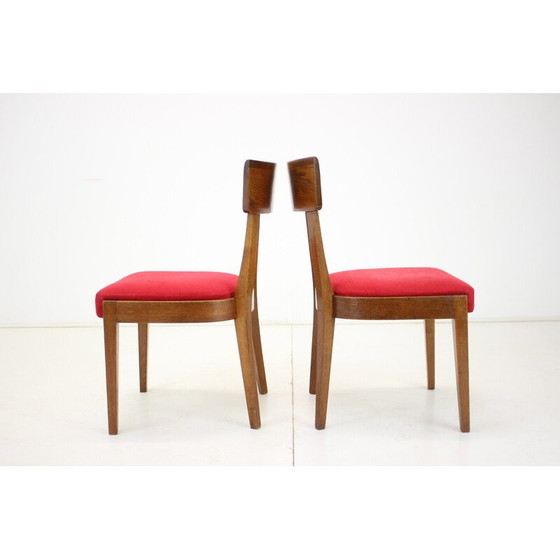 Image 1 of Ein Paar H-40 Stühle aus Holz und Stoff von Jindrich Halabala für Up Závody, Tschechoslowakei