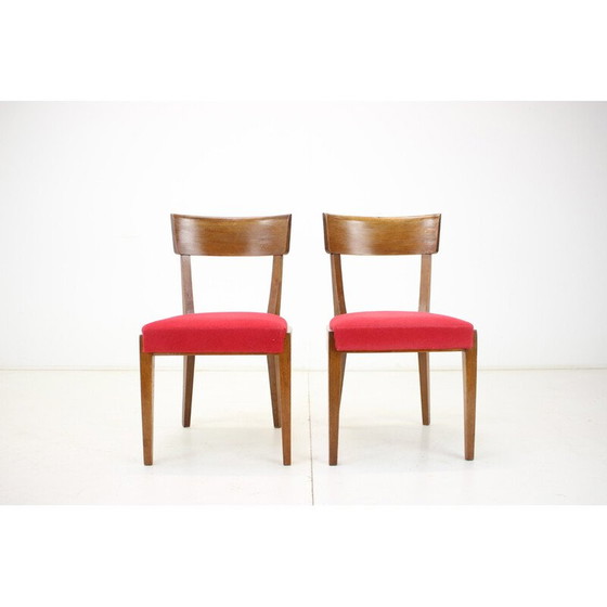 Image 1 of Ein Paar H-40 Stühle aus Holz und Stoff von Jindrich Halabala für Up Závody, Tschechoslowakei
