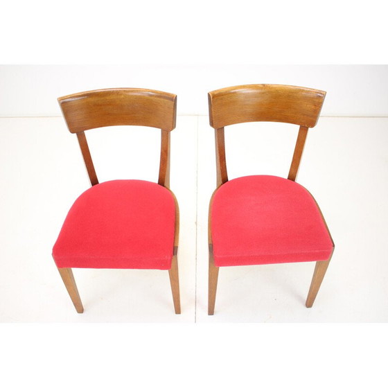 Image 1 of Ein Paar H-40 Stühle aus Holz und Stoff von Jindrich Halabala für Up Závody, Tschechoslowakei