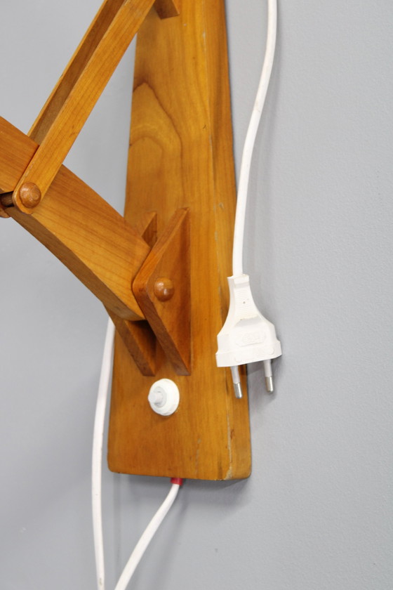 Image 1 of 1960er Wandlampe aus Holz von Pokrok Zilina, Tschechoslowakei