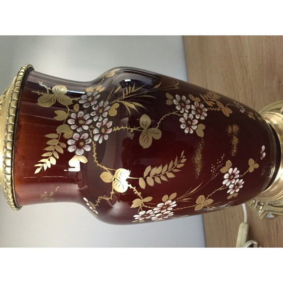 Image 1 of Paar alte Lampen "Napoleon III" aus Bronze und Steingut, 1800