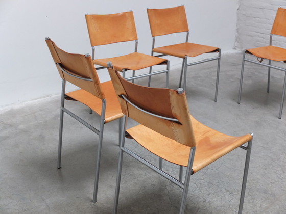 Image 1 of 6 Spektrum 'Se06' Stoelen Naturel Tuigleder Van Martin Visser, 1967