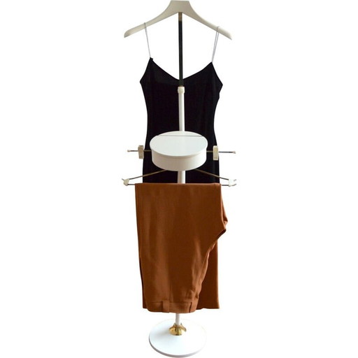 Vintage-Diener mit Schmuckkästchen aus Holz und Messing, 1960er Jahre