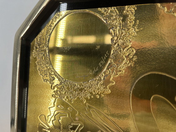 Image 1 of Georges Mathias Tischlampe aus geätztem Messing, 1970er Jahre